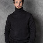 Men's Cashmere Turtleneck Sweater in Grey