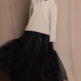 tulle skirt in light black