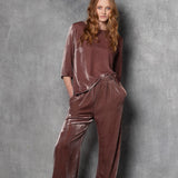 Silk Velvet Swing Top in Dusty Pink