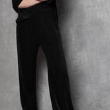 velvet trousers in black