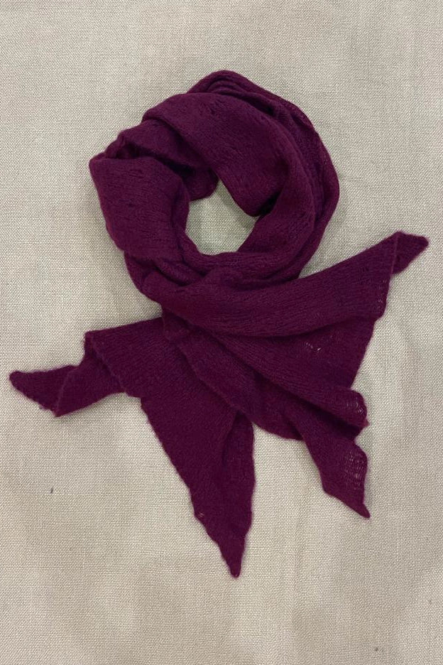 Lace Lightweight Cashmere Wrap in Dark Red