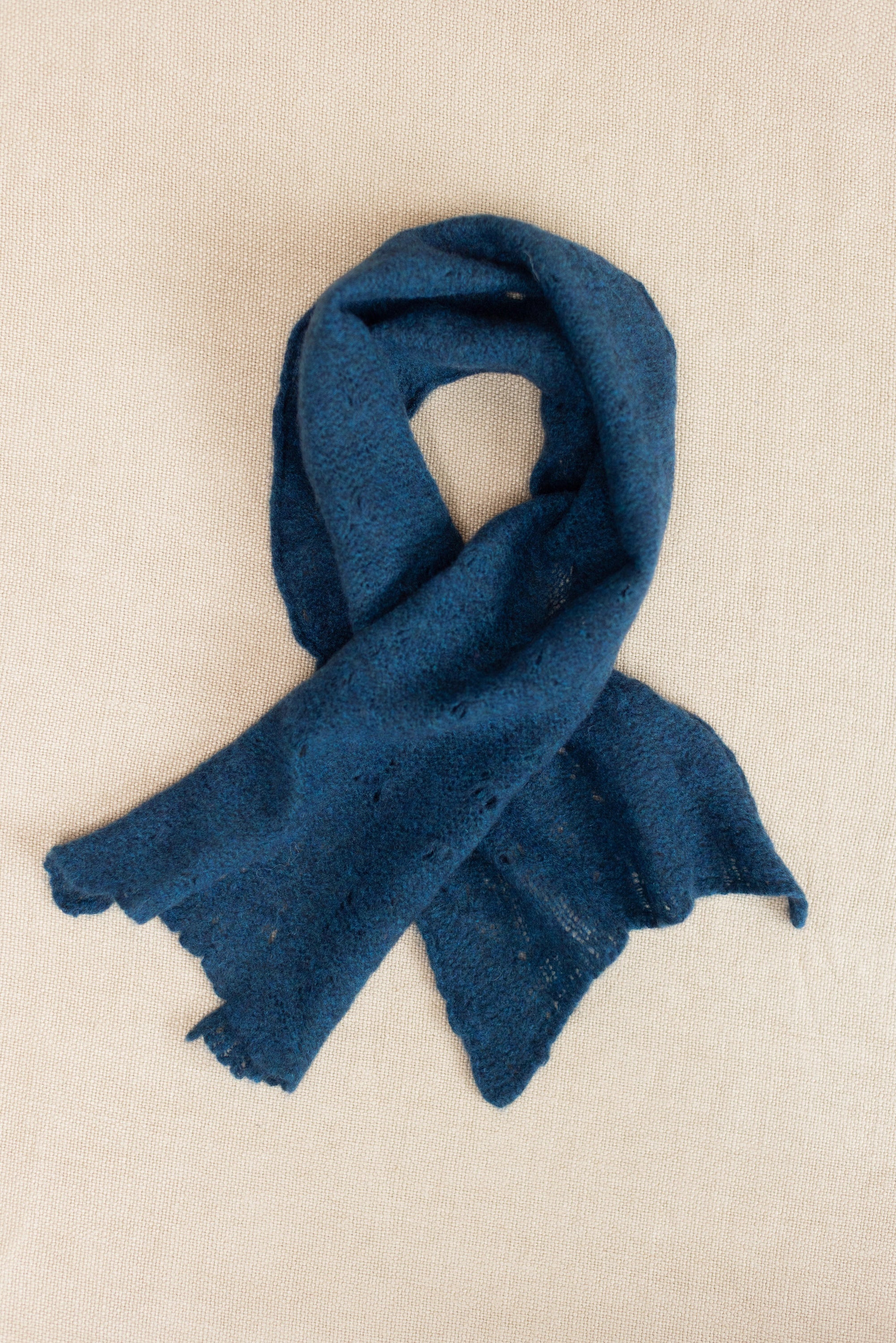 a small teal lace cashmere scarf 